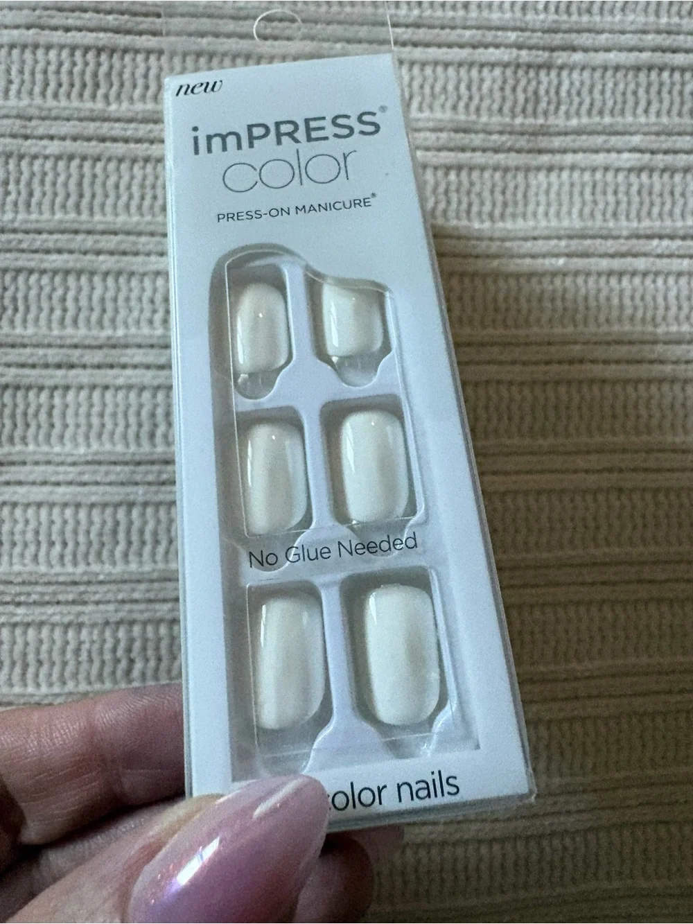 imPRESS Color Press-On Manicure - White Press-On Nails (30 Count)